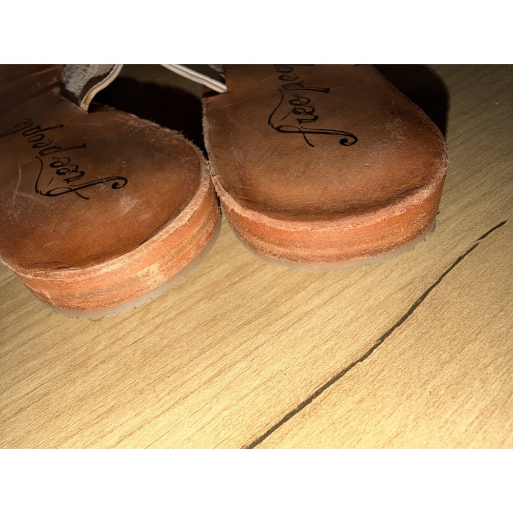 Free People Sandals Womens Size 39 Brown Leather Slide Mules Slip On Shoes C - Picture 6 of 6